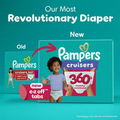 Pampers Diapers - Cruisers 360° - Size 4, 21 Count, up to 100% Leakproof Fit, Designed for Active Babies, Pull On Diaper