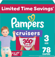 Pampers Diapers - Cruisers 360 - Size 3, 78 Count, Babyproof up to 100% Leakproof Pull-On Diaper