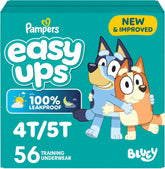 Pampers Training Pants - Easy Ups Boys & Girls Bluey - Size 4T-5T, 56 Count, Children's Potty Underwear (Packaging May Vary)