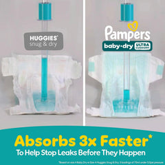 Pampers Baby Dry Diapers, Size 1, 8-14 lbs, 252 Count, Absorbent Disposable Diapers