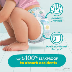 Pampers Easy Ups Pull On Training Underwear Girls, 2T-3T, 2 Month Supply (2 x 140 Count) with Sensitive Water Based Baby Wipes 12X Multi Pack Pop-Top and Refill (1008 Count)