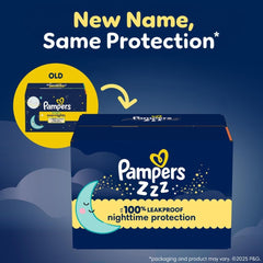 Pampers ZZZ Overnight Diapers, Size 3 (16-28 lbs), 66 Count, Nighttime Protection Disposable Baby Diaper, Night Time Leak and Skin Protection