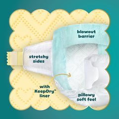 Pampers Swaddlers Diapers, Size 3 (13-26 lbs), 136 Count, Absorbent, Keeps Baby Dry and Comfortable, Skin Safe Disposable Baby Diaper (Packaging May Vary)
