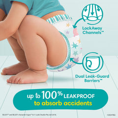 Pampers Easy Ups Pull On Training Underwear Boys, 3T-4T, 2 Month Supply (2 x 124 Count) with Sensitive Water Based Baby Wipes 12X Multi Pack Pop-Top and Refill (1008 Count)